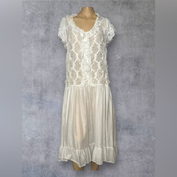 Vintage Gilligan & O’Malley White Lace Gown Dress - Romantic Bridal - Picture 1 of 8